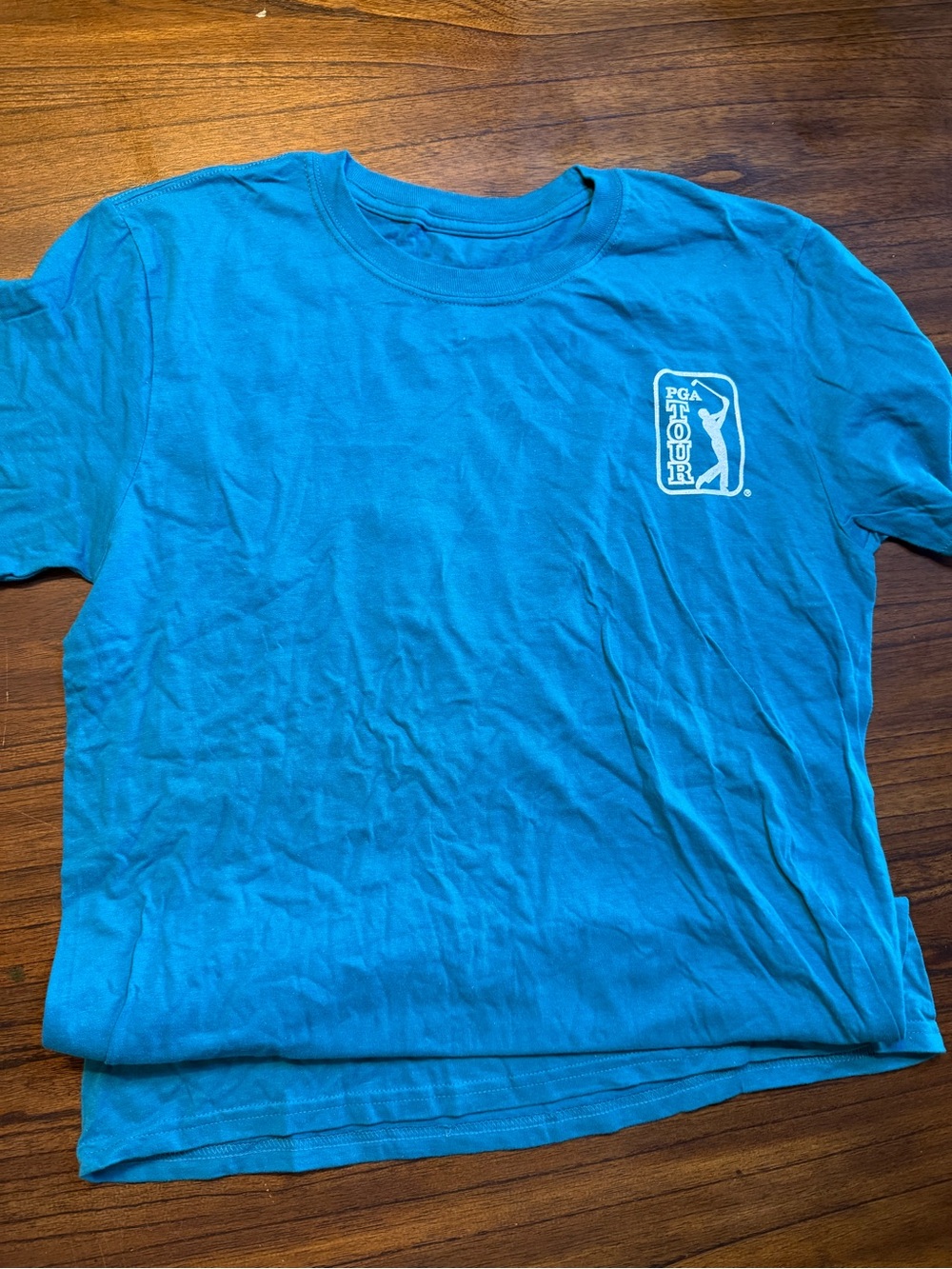 PGA Tour Men's Bright Teal Short-Sleeve Logo Tee
